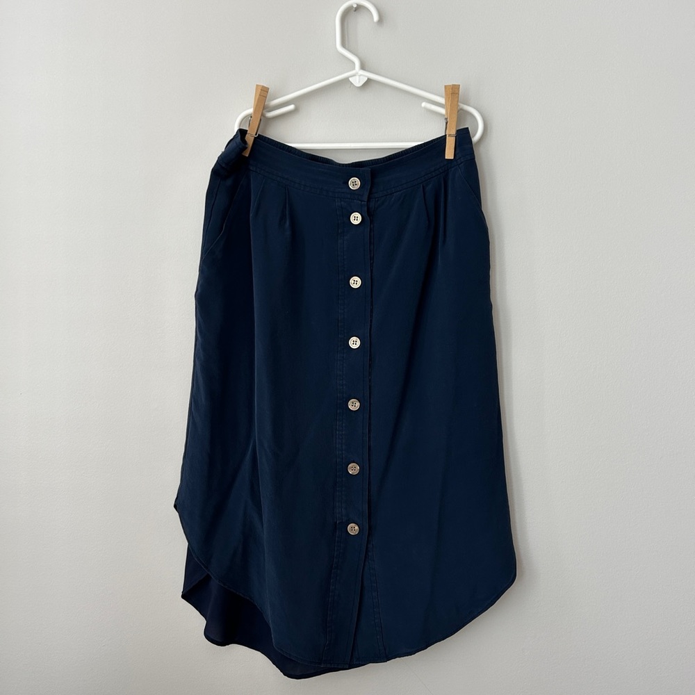 Blue Madewell Silk Skirt